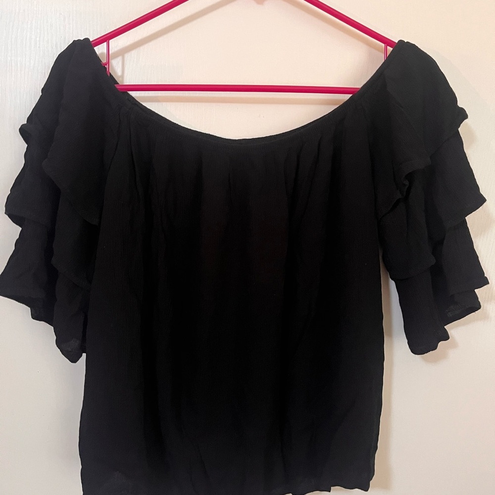 Elegant Black Off-Shoulder Women's Top